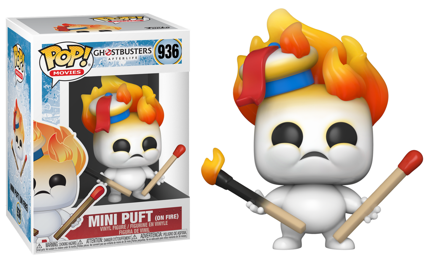 GHOSTBUSTERS Afterlife POP N° 936 Mini Puft on Fire