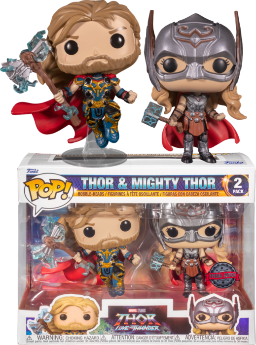 THOR LOVE & THUNDER - POP 2 Pack - Thor et Mighty Thor