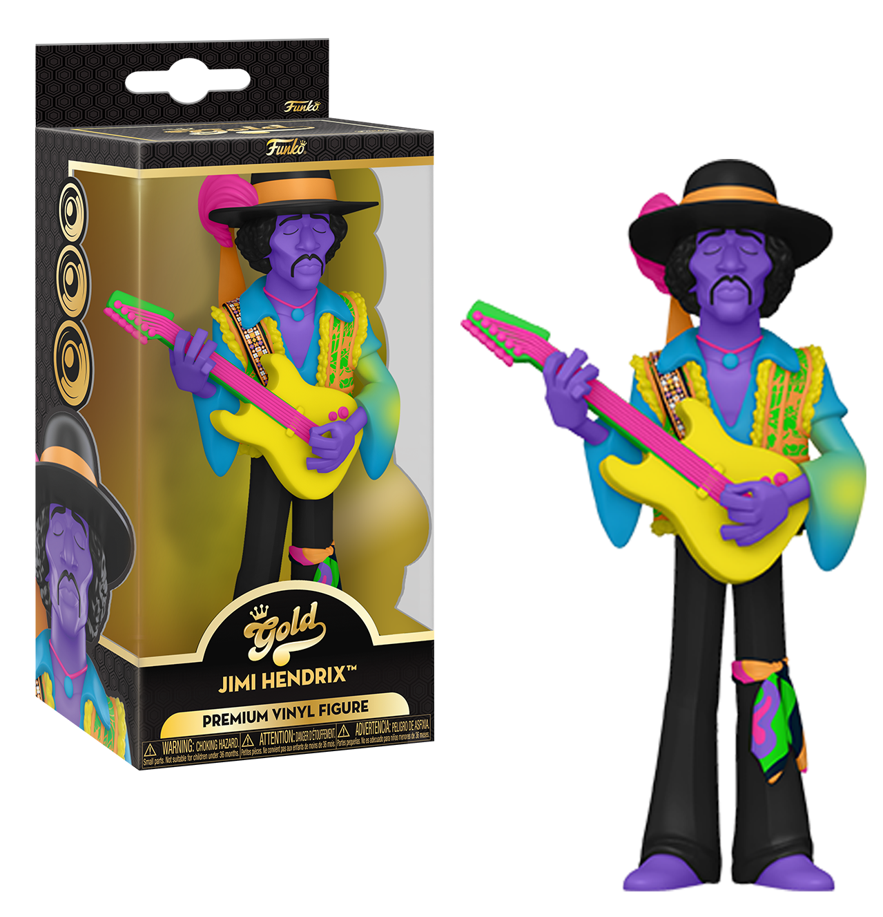 JIMI HENDRIX (BLKLT) - Figurine Gold 5" vinyl