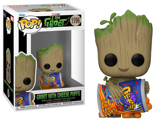 I AM GROOT - POP N° 1196 - Groot with Cheese Puffs Funko