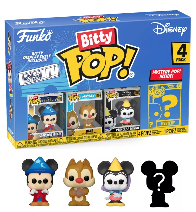 DISNEY - Bitty Pop 4 Pack 2.5cm - Mickey Sorcier