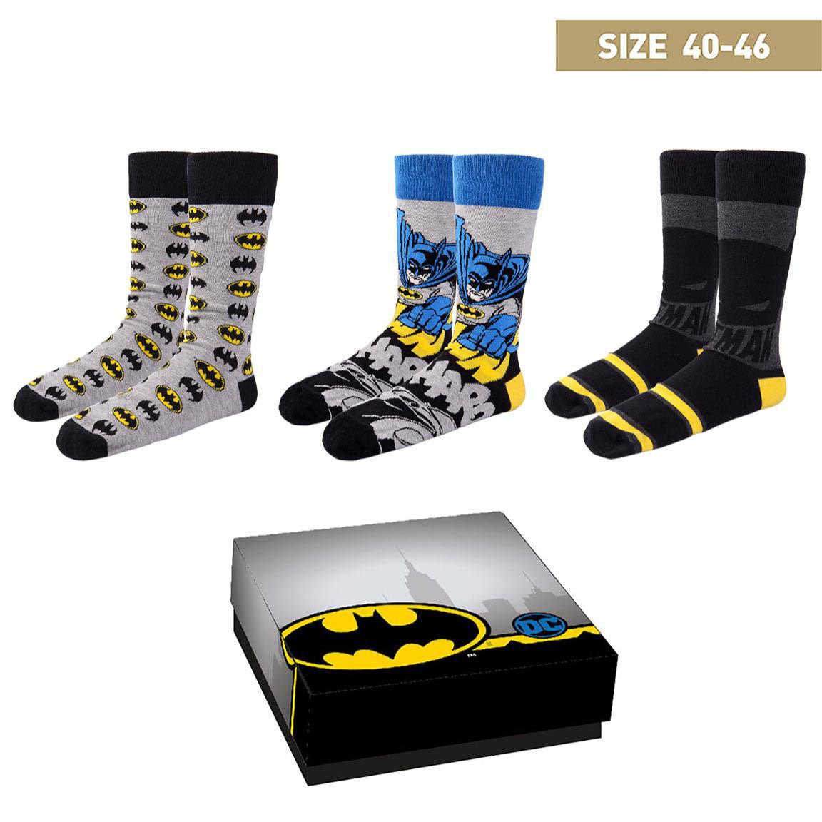Pack 3 Pairs of DC Comics Socks - Batman 