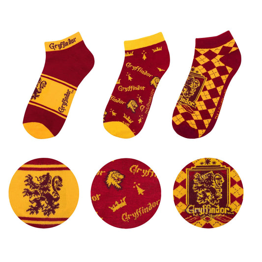 Lot de 3 paires de Chaussettes Gryffondor Cinereplicas Harry Potter pack 3 paires de socquettes Gryffindor