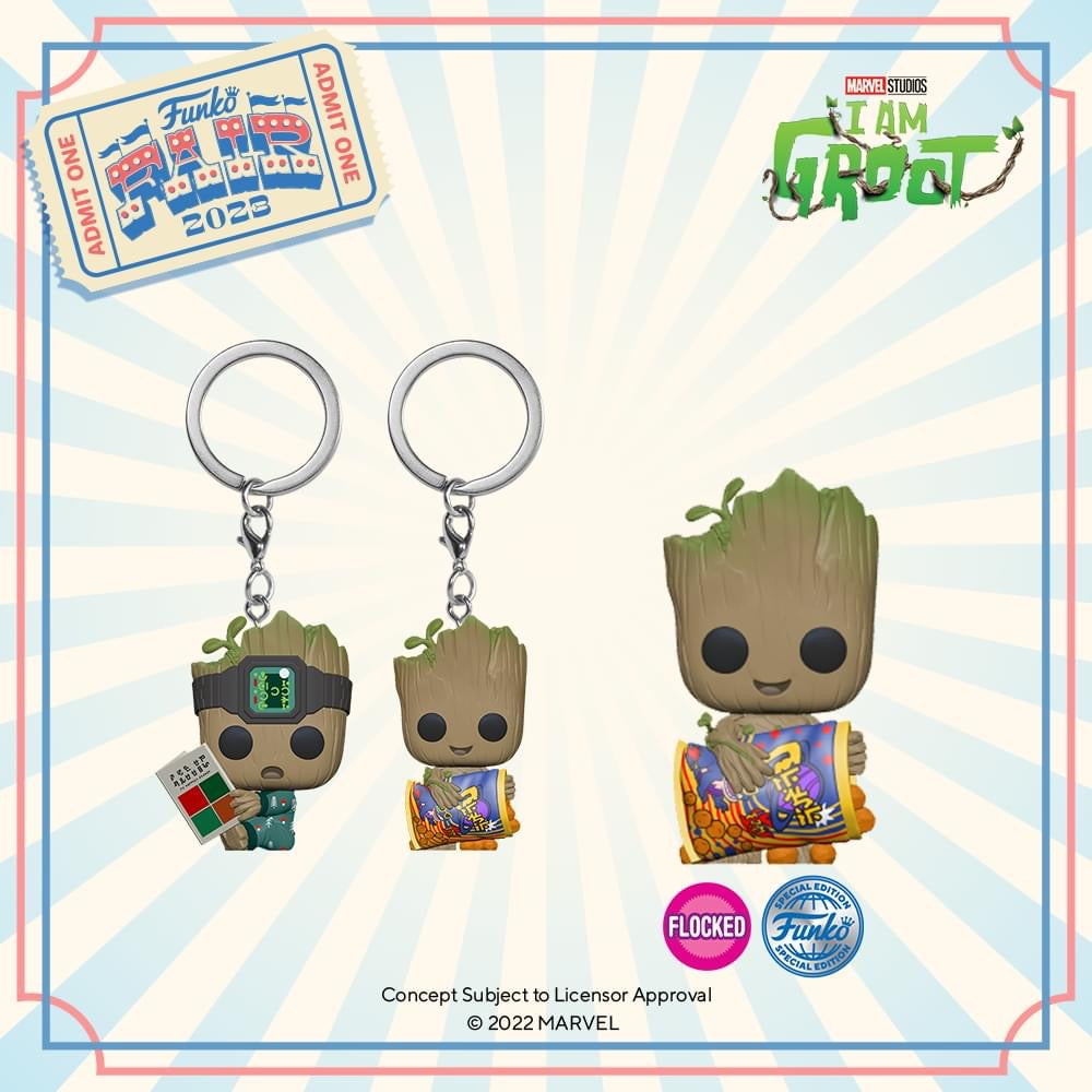 Groot with Cheese Puffs - Pop! key chains
